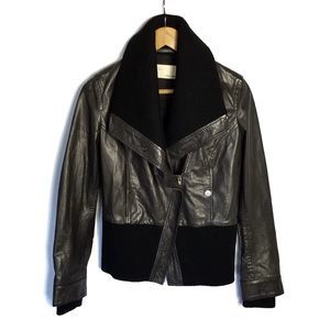 William Rast leather bomber jacket size Medium